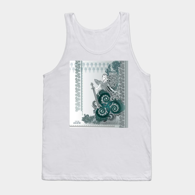 Celtic fairy holding sword Tank Top by Artist Natalja Cernecka